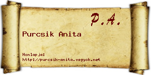 Purcsik Anita névjegykártya